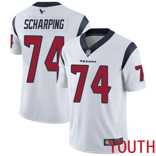 Houston Texans Limited White Youth Max Scharping Road Jersey NFL Football 74 Vapor Untouchable